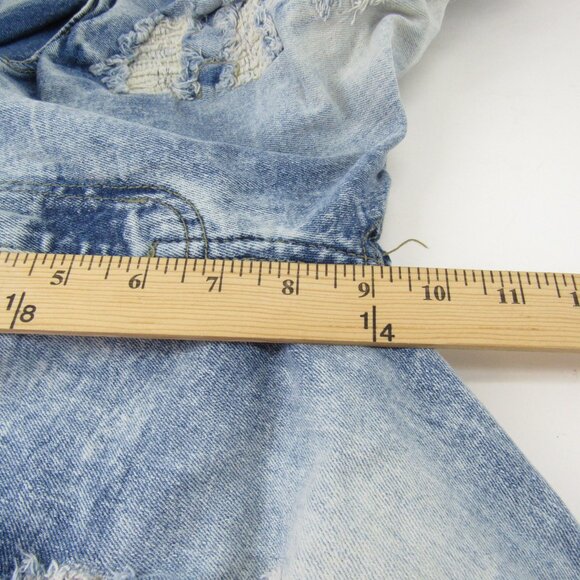 FWRD Denim 32 Men's Distressed Patchwork Factory Faded  11" Inseam Jean Shorts - Picture 6 of 9